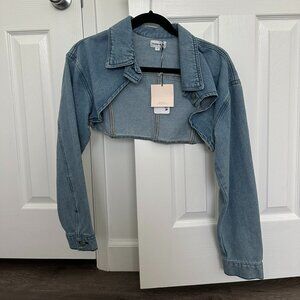 Superdown Denim Crop Top Long Sleeve